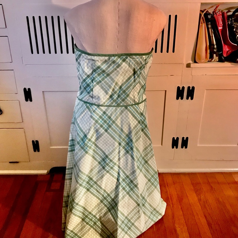 Ann Taylor Loft Green Plaid Summer Dress - Picture 3 of 4